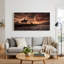 Art mural sur toile Cowboy on Horseback Under Giant-133892289