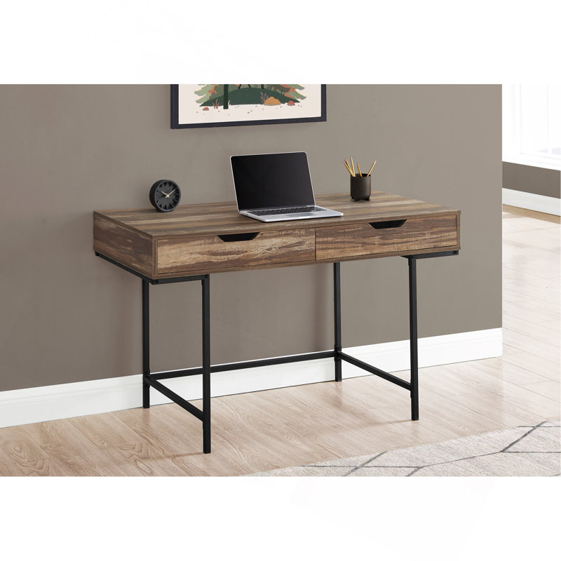 Computer Desk, Home Office, Laptop, Storage Drawers, 48"L, Work,  Laminate,  Metal, Contemporary, Modern, Brown/Black