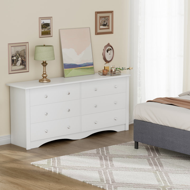 Angelynn 6-Drawer Double Dresser, White