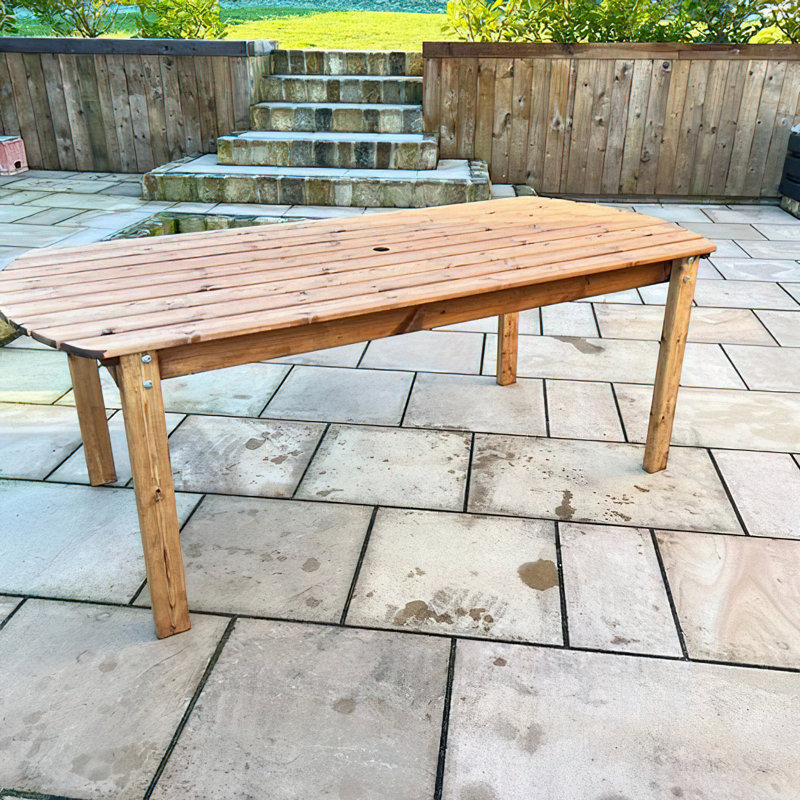 Agna Rounded Edge Wooden Dining Table