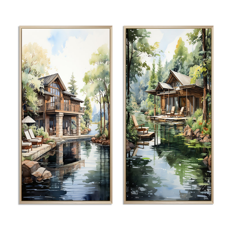 «Lodges Serenity Retreat» de Lodges hôtels - 2 pièces, Encadrement brun, H 40 po x l 40 po
