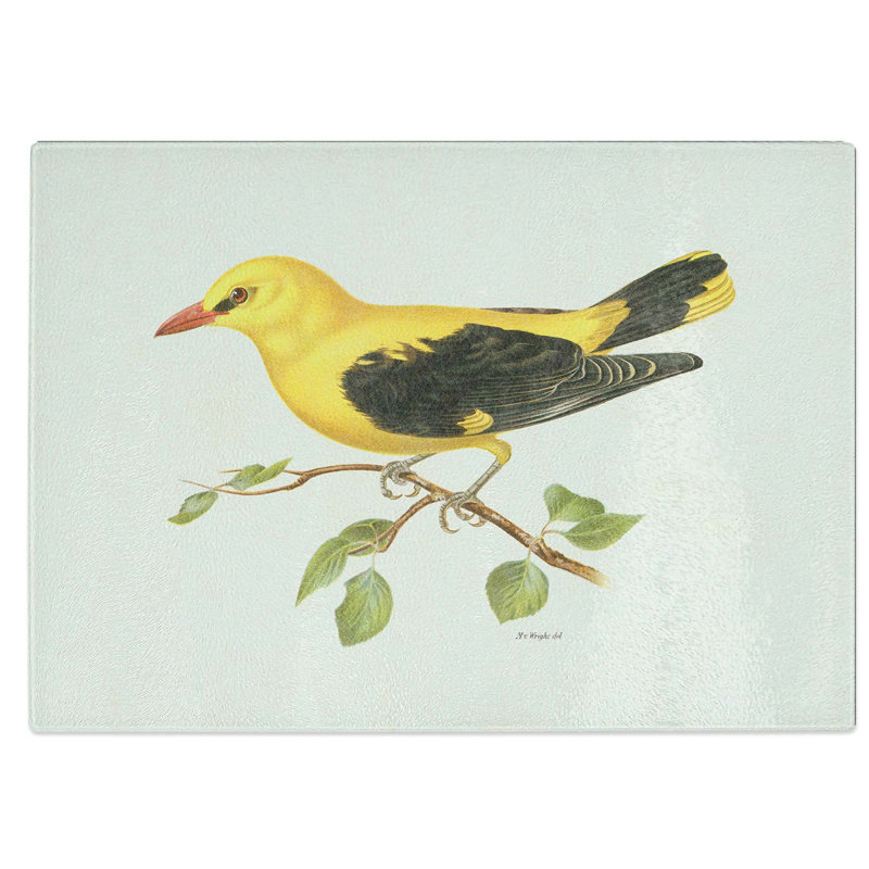 Glass Eurasian Golden Oriole by Von Wright Chopping Board, 28.5 cm W x 20 cm L