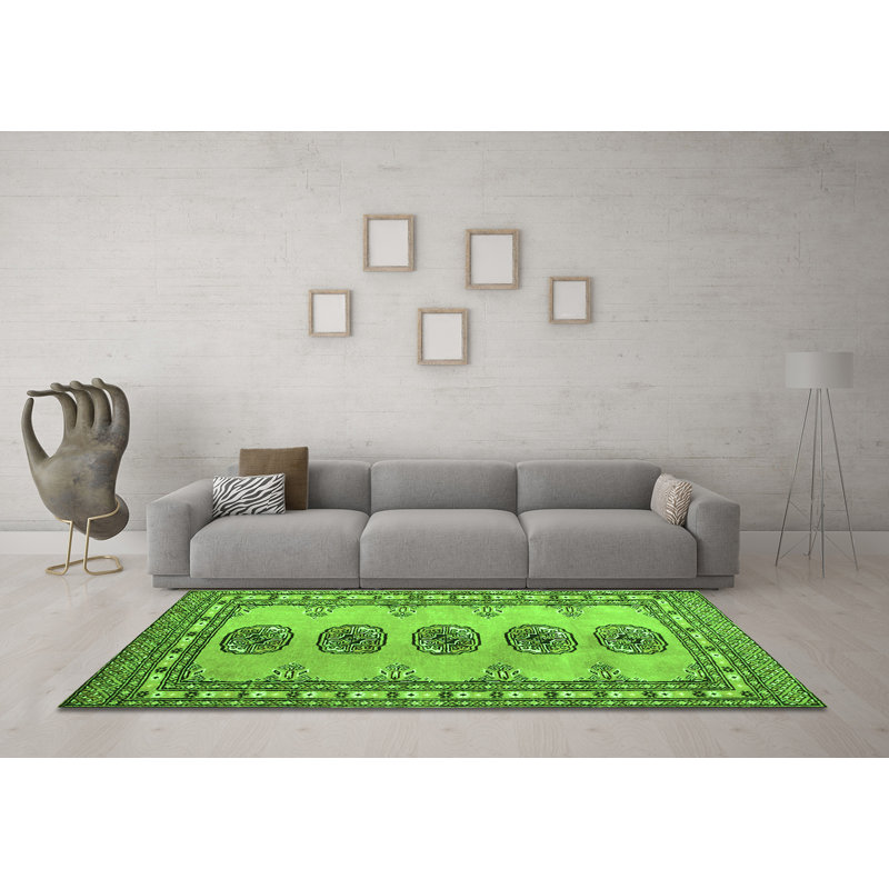 Washable Southwestern Indoor Rug, Round 5'