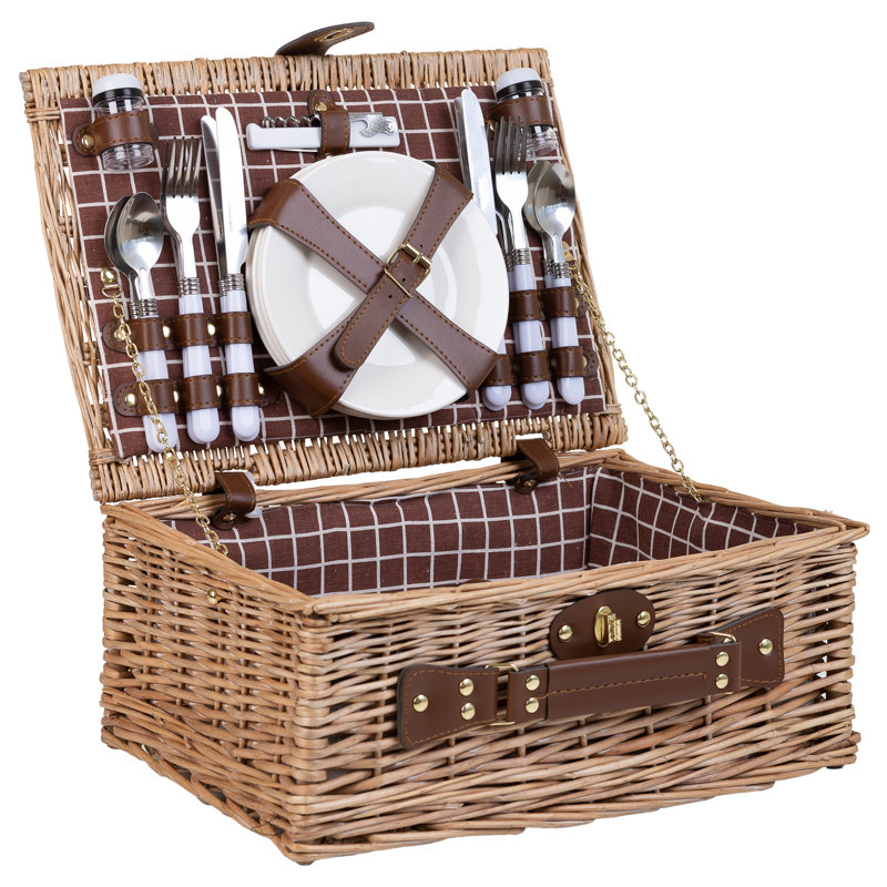 BROWN PICNIC BASKET 4 SERVES