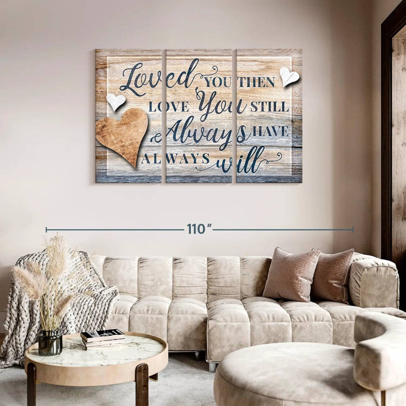 Ensemble de 3 pièces de citation sur toile, H 48 po x l 74 po x P 1 po