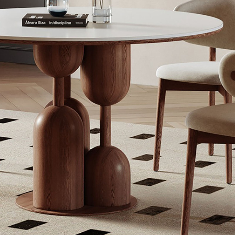 Solid Wood Round Dining Table, 29.5"H x 43.3"L x 43.3"W