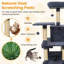 Arbre à chat de 58 po de hauteur à plusieurs niveaux avec perchoir tapissier et condo pour chat, hamac confortable gris foncé-1231424523
