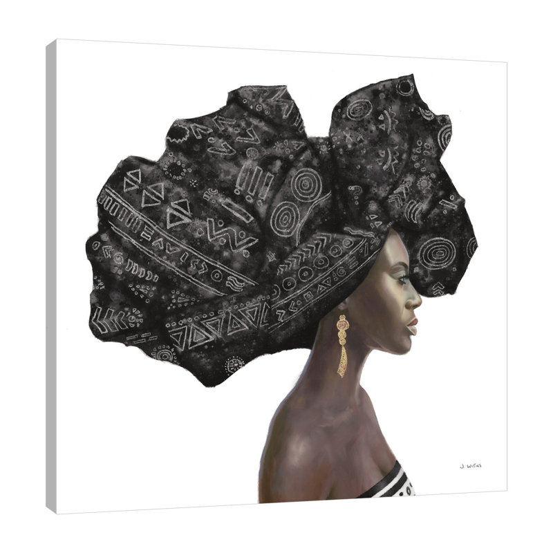«Pure Style II Black» par James Wiens - peinture sur toile tendue, H 18 po x l 18 po x P 1,5 po