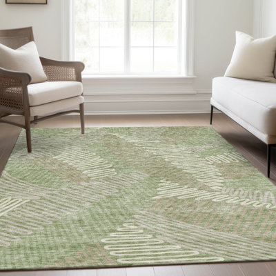 Premium Machine Washable Prisco Aloe Rug