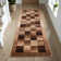 Rustic Colour Block Checkered NonSlip Indoor Runner or Area Rug
