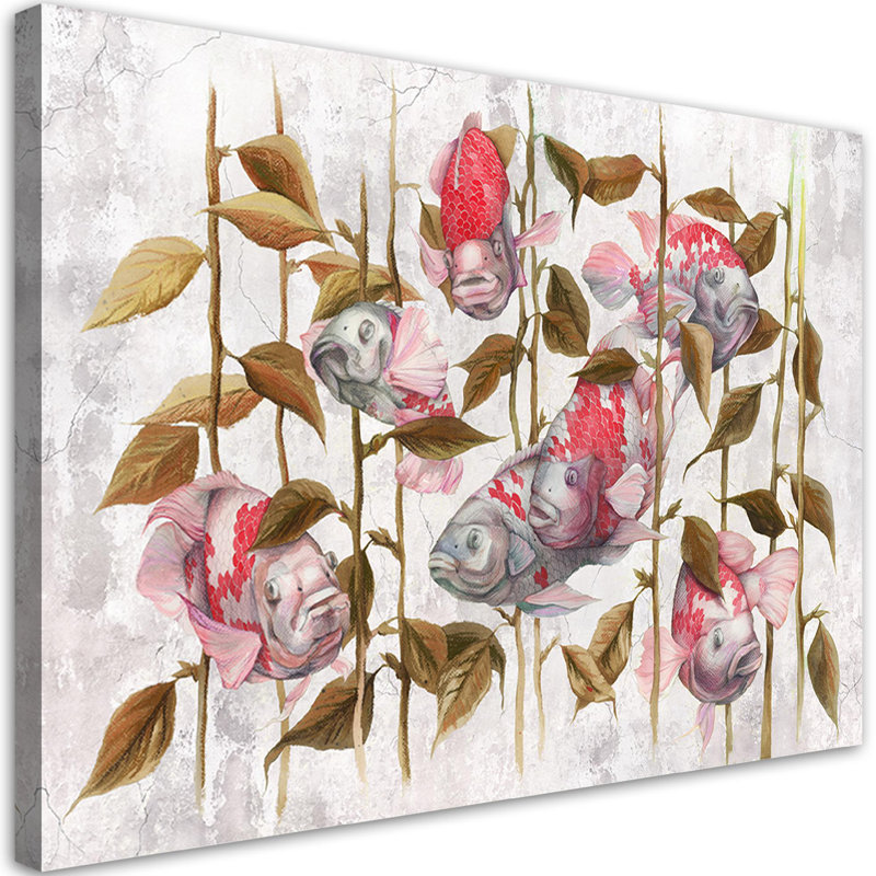 Koi Carp - No Frame Print on Canvas, 70cm H x 100cm W