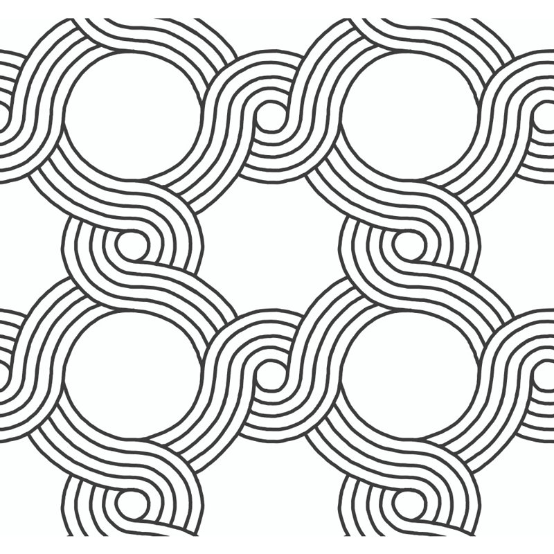The Twist 27' L x 27" W Smooth Wallpaper Roll, Black