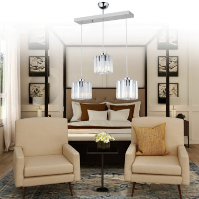 3 - Light Chrome Kitchen Island Pendant