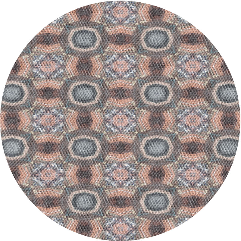 Geometric Indoor Rug, Round 5'