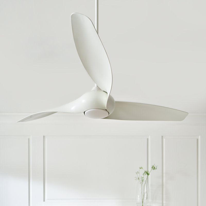 Visual Comfort Fan Topan Smart 60 LED Indoor Ceiling Fan with Threaded Downrod, Matte White ABS blades and Handheld Remote