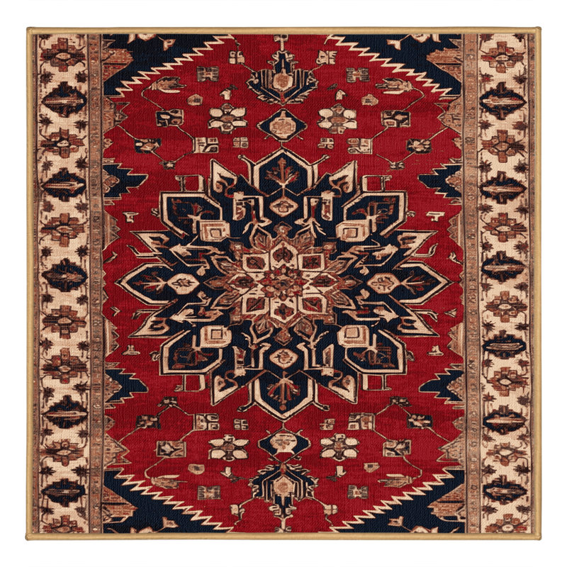 Tapis brun lavable à la machine, Carré 5 pi