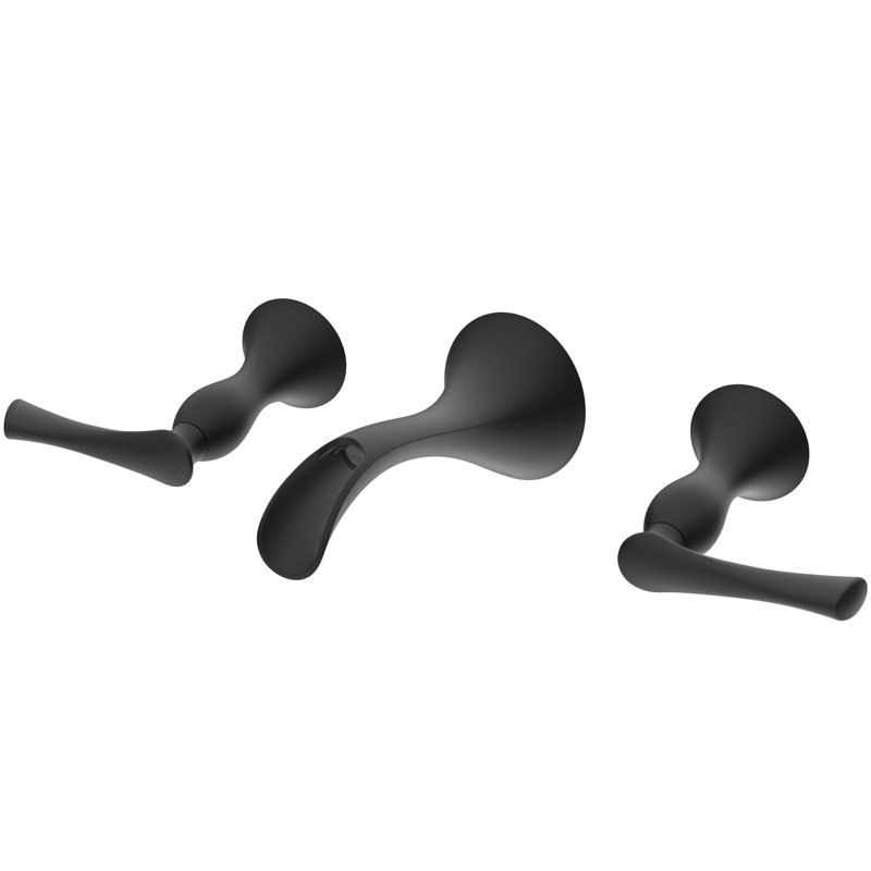 Rhen Wall Mount Bathroom Faucet, Matte Black