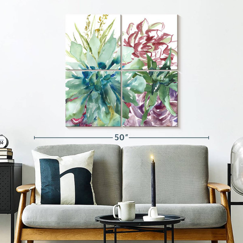 Aquarelle Harnek Succulent Garden II, H 32 po x l 32 po