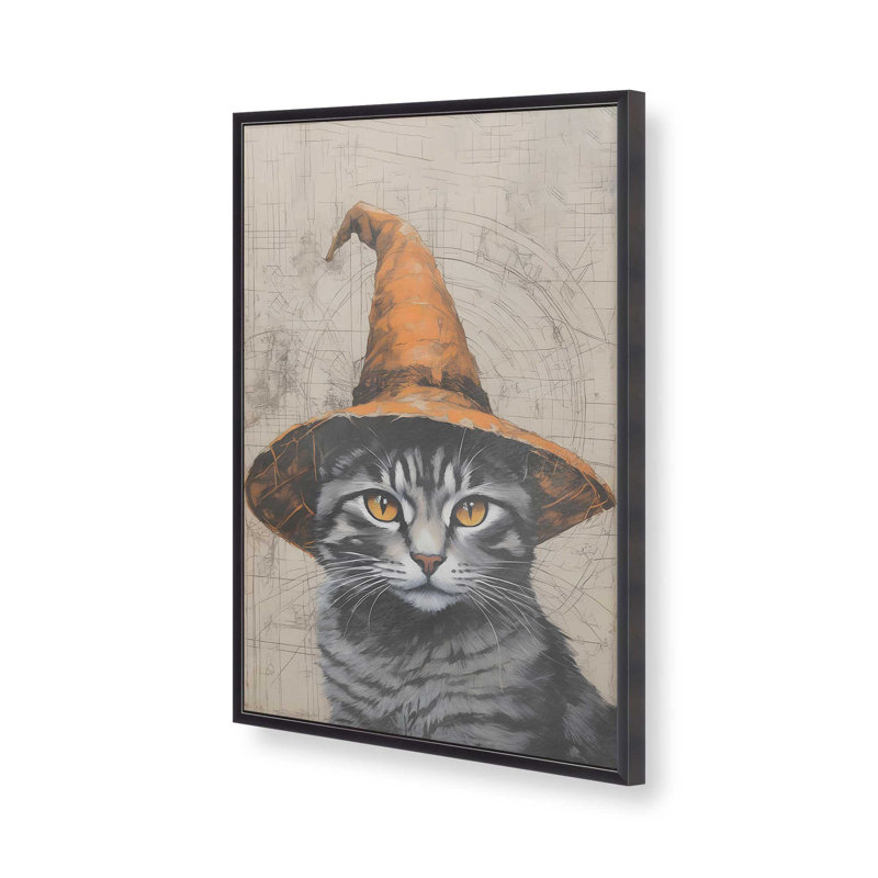 Imprimé de chat The Bewitching, H 11,25 po x l 9,25 po, Zinc patiné