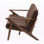 Canapé 3 places Dorcaster en similicuir brun foncé et bois de noyer, H 29,39 po x l 71,77 po x P 32,9 po