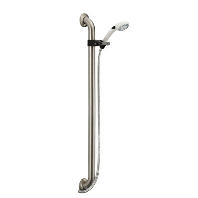 Delta Universal Showering Components Multi Function Slide Bar Shower Head In White