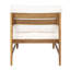 Chaises longues de patio modernes, ensemble de 2 en bois d'acacia, coussins crème