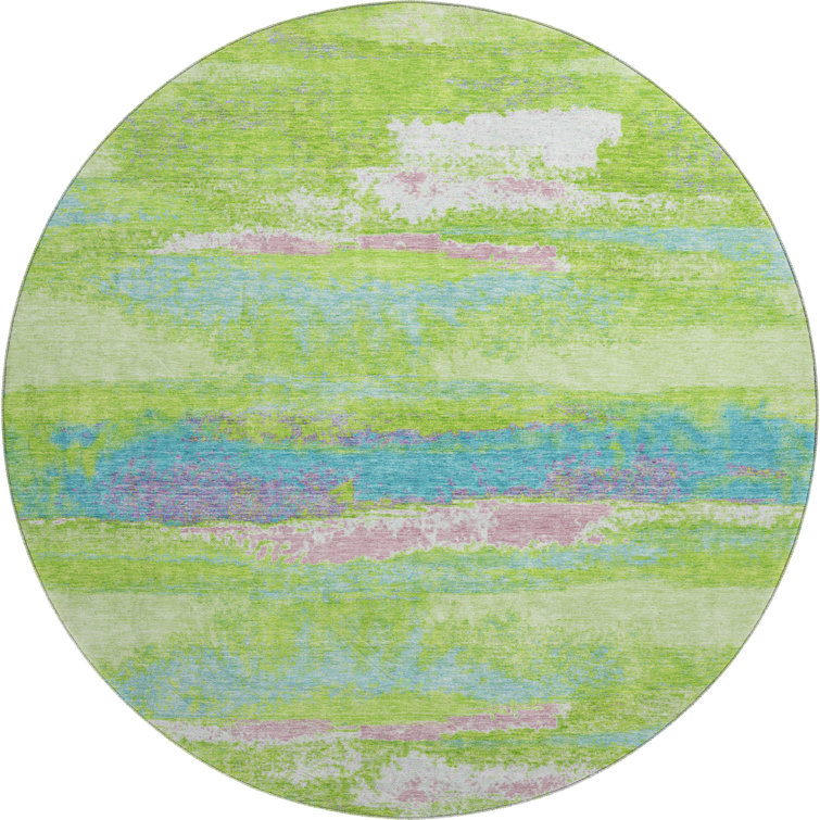 Premium Machine Washable Prisco Lime Rug