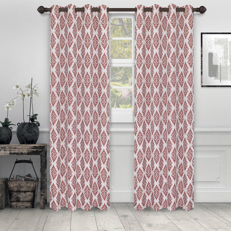 Brodde Semi Sheer Curtain Pair, Ruby, 52" W x 84" L