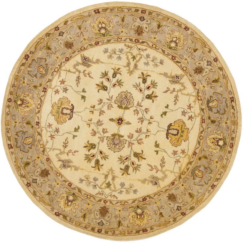 Bergama Hand Tufted Wool Oriental Rug, Round 6'
