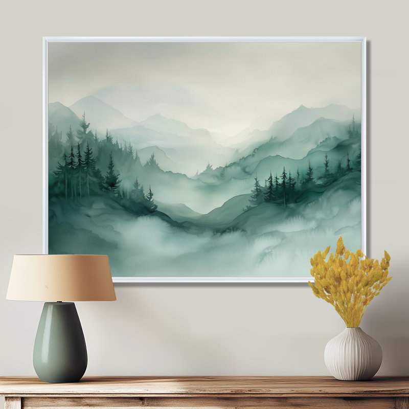 Décoration murale Goudelock, H 34 po x l 44 po, Blanc, Floater Framed
