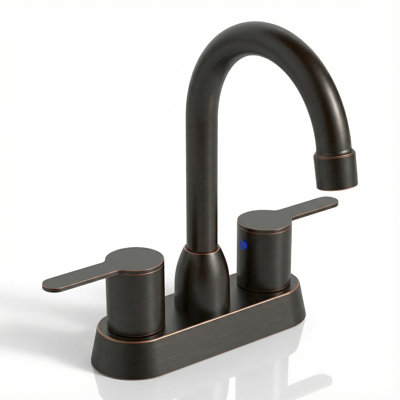 2-Handle 4" Centerset Bathroom Sink Faucet with High-Arc 360° Swivel Spout