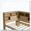 Lit de jour simple en bois avec tablettes de rangement, USB et lit gigogne-1823140014
