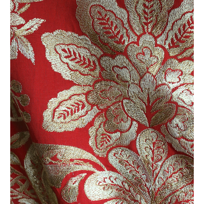 Merchante Elizabeth Embroidery Fabric, Carnelian