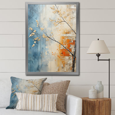 Érable orange sarcelle brillant braise VI sur toile