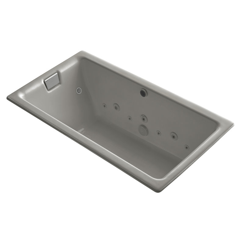 Tea-for-Two 66" x 36" Dop-In Effervescence Whirlpool Bath with Spa Package, Cashmere