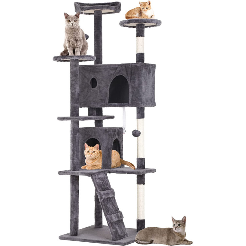 Arbre à chat 54 po Chatrin, Gris clair, H 69,34 po x l 26,79 po x P 26,79 po