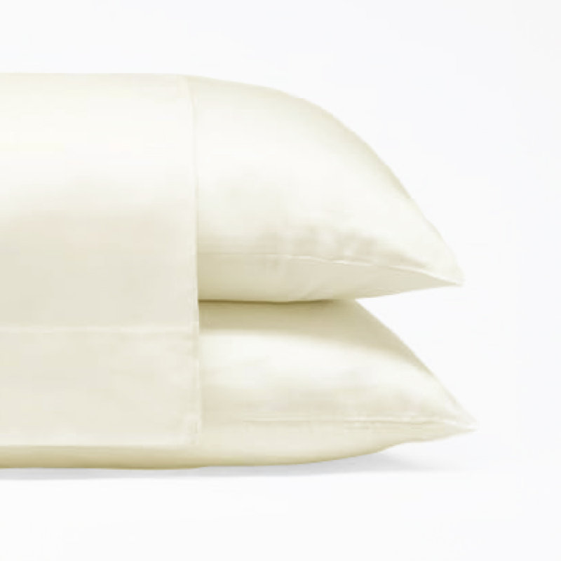 Rayon Twill - Set of 2, King Pillow: 20" x 36", Ivory