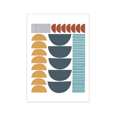 Mid Century Colourful Shapes Original - Print
