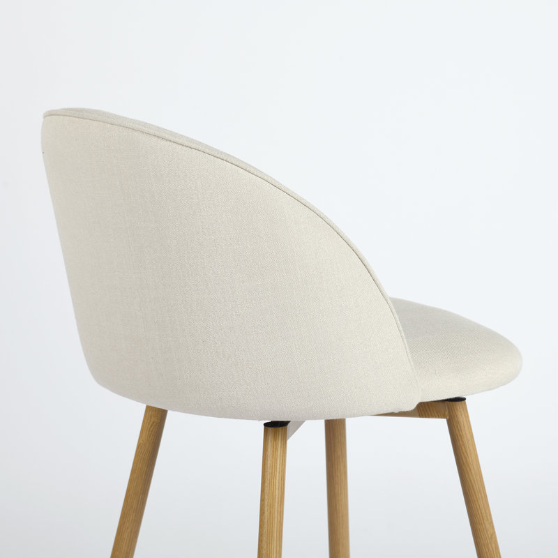 Corrigan Studio 26" Swivel Counter Stool Beige Fabric Seat with Metal Legs Modern Design for Kitchen Dining & Home Bar, 4
