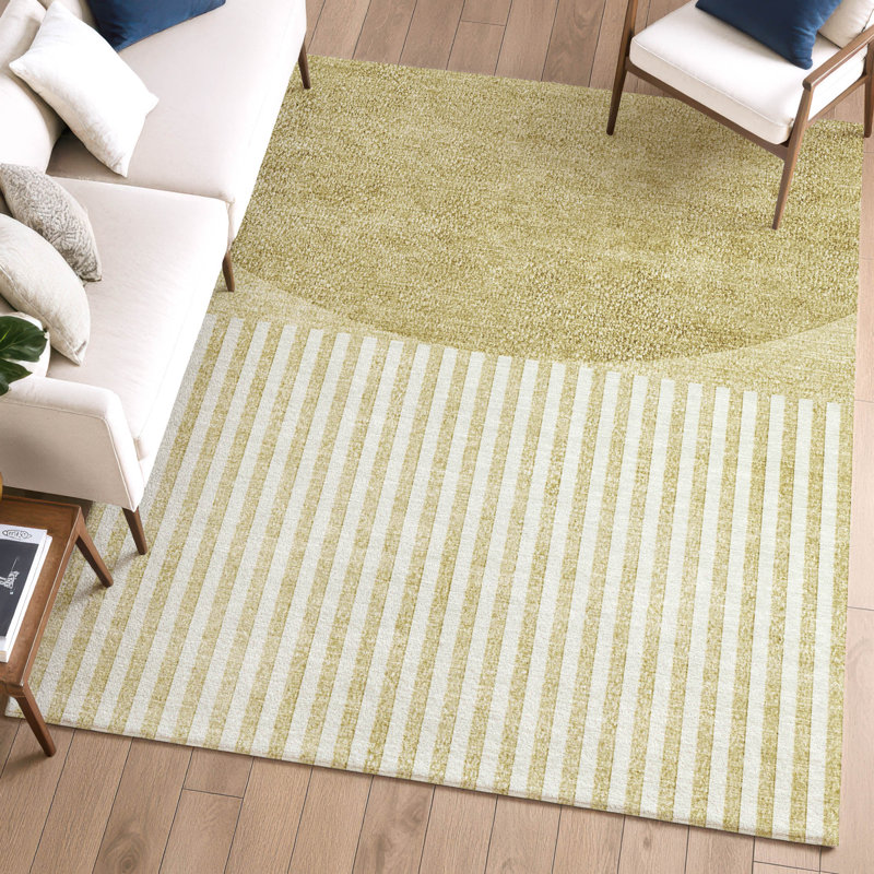 Premium Machine Washable Mayfield AMF2134 Geometric Rug, Wheat, 8' x 10'
