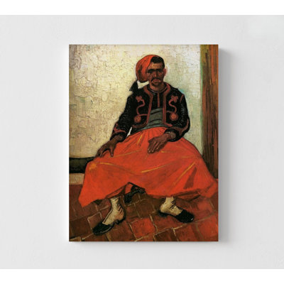 The Seated Zouave By Vincent Van Gogh, Red Gown Oil Painting Print, Red Wall Art, Portrait Print, Van Gogh Portrait Wall Art
