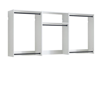 White Wall Mounted Wood Closet System