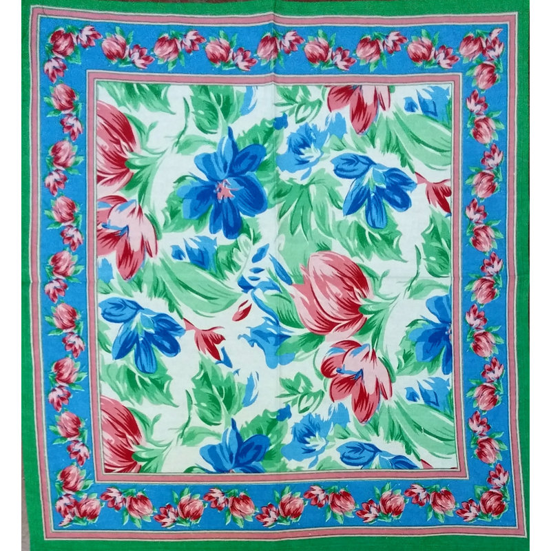 Floral Brush Stroke Print 18" Set of Four Cotton Napkins
