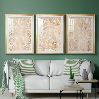 " Walnut Damask I " 3 - Pieces Painting Print
