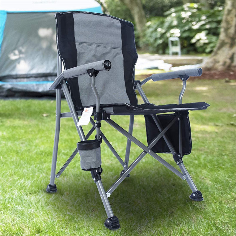 Candelora Folding Camping Chair, Black/Grey