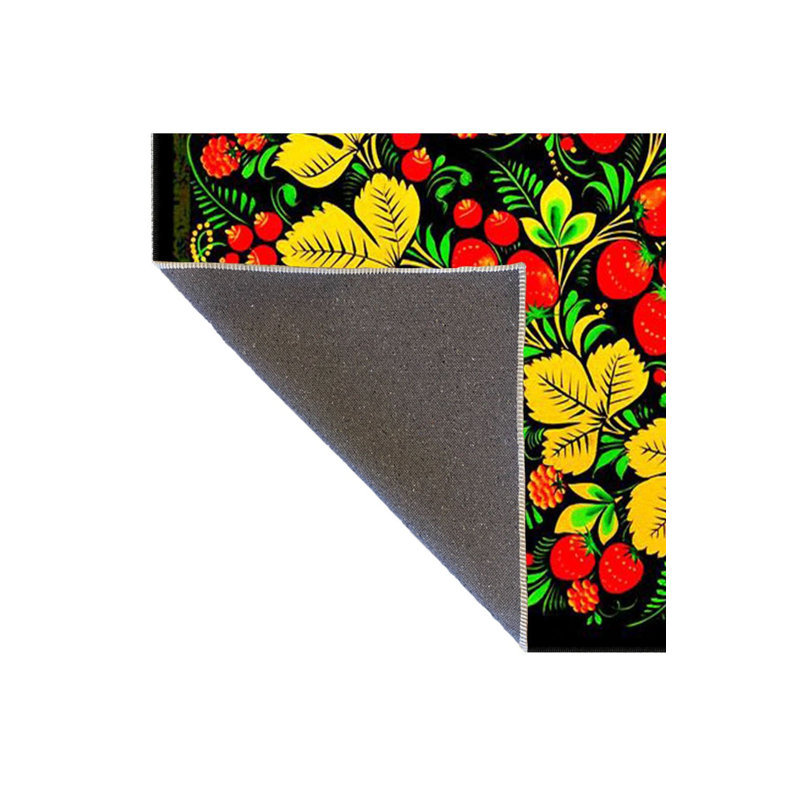 Tapis décoratif tissé à motif floral noir lavable, Tapis de couloir 3 pi 3 po x 6 pi 7 po inclus