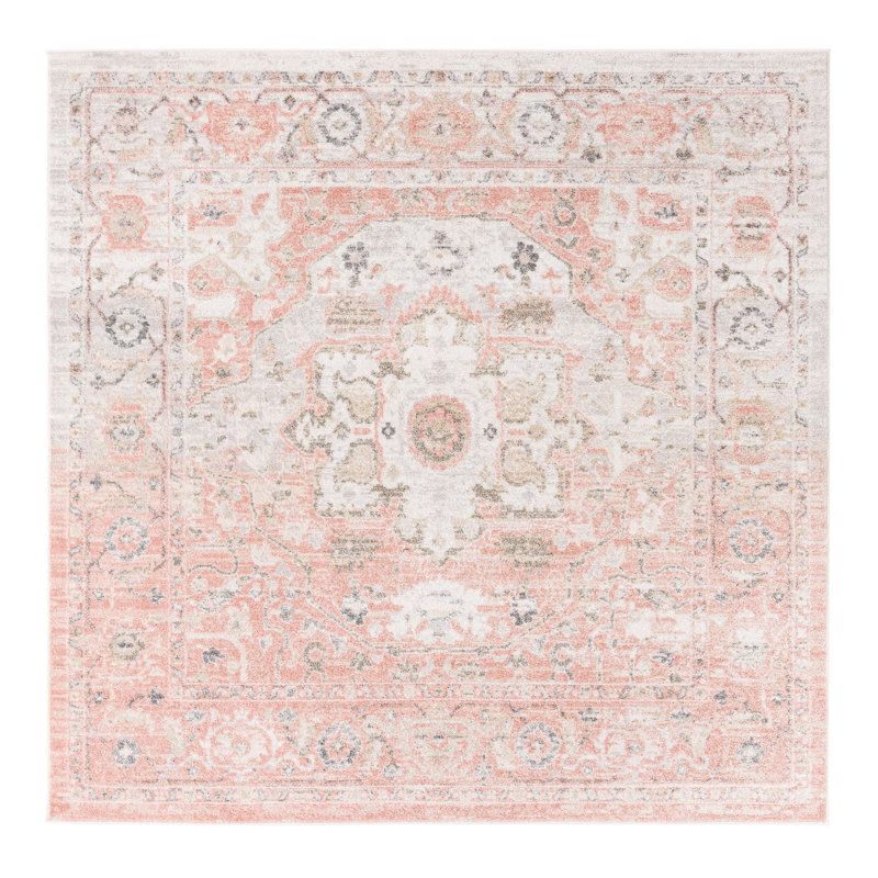 Tallula Oriental Rose Pink Rug, Square 7'1"
