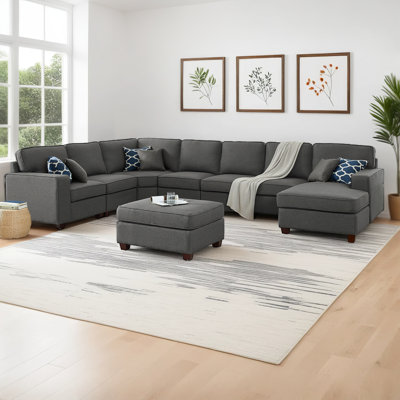 Canapé modulaire de coin avec repose-pieds de 149,5 po Blakeley