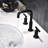 Widespread Matte Black Bathroom Tap With Long Using Life Ceramic Cartridge Sink Faucet In Easy Installation & Disc