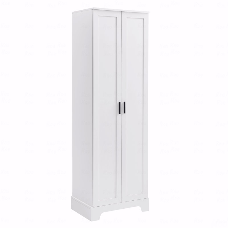 Armoire de rangement avec 2 portes pour salle de bain, bureau, tablettes réglables, panneau de fibres à densité moyenne